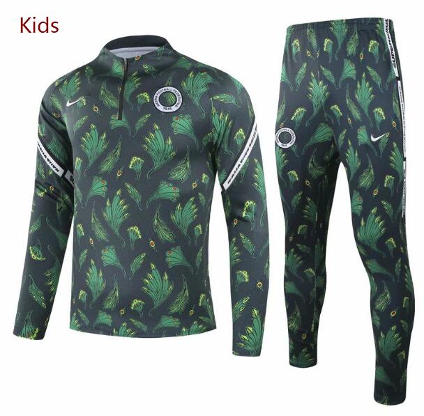 Nigeria Kids Green Sweatshirt and Pants Youth Training Kits 2020/21